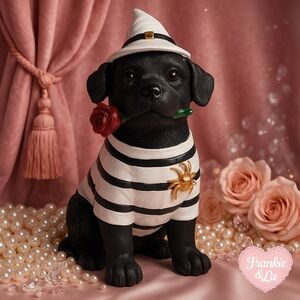 Black Lab Witch Puppy Halloween Decor Resin Statue NWT Humane Society